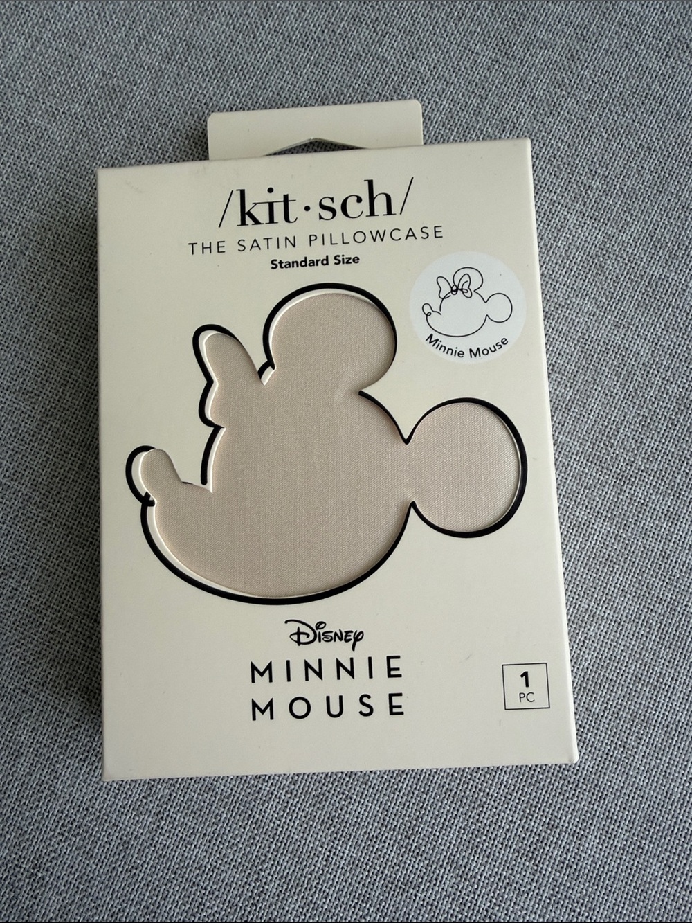 Kitsch Minnie Mouse Satin Pillowcase - Cream